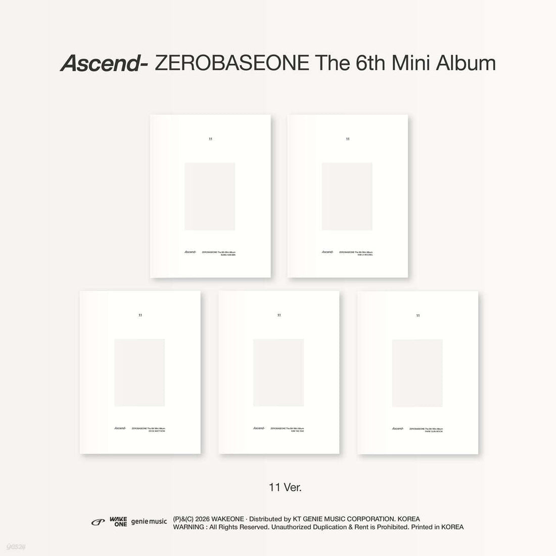 ZEROBASEONE - Ascend (6th Mini Album) 11 Ver. - WAKEONE – NUMI KOREA