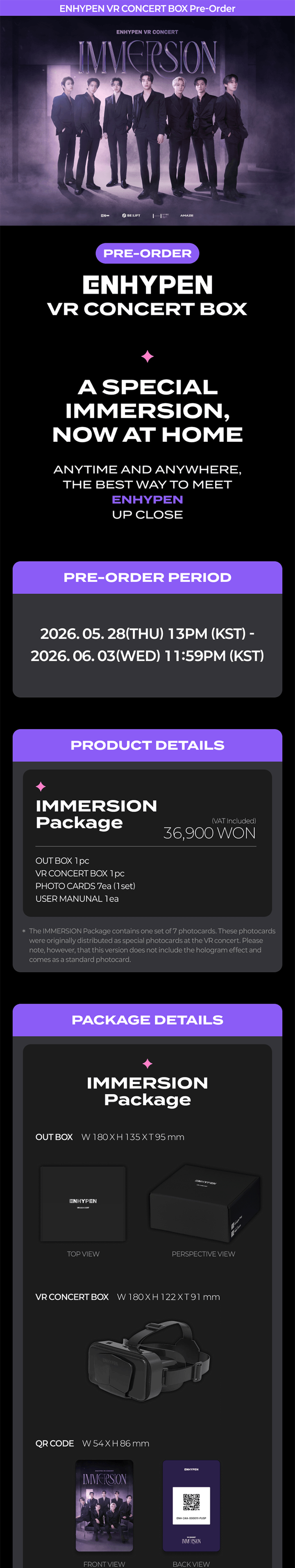 [PRE-ORDER] ENHYPEN - IMMERSION Package (VR Concert Box)