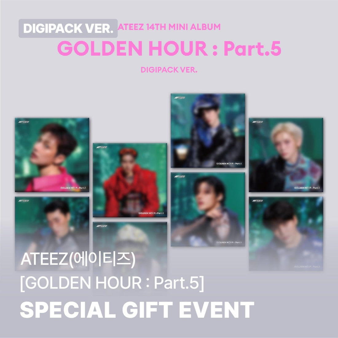 [PRE-ORDER] ATEEZ - GOLDEN HOUR : Part.5 (14th Mini Album) Digipack Ver. - SET Ver. - MUSICART