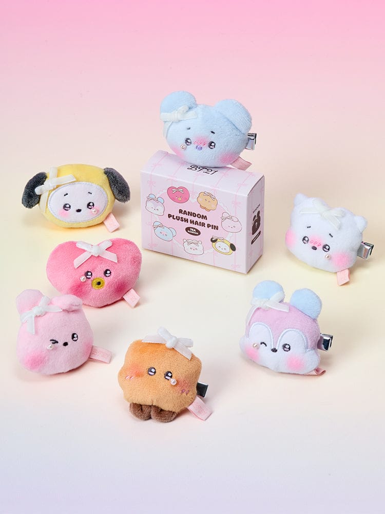 BT21 Ribboned U Plush Hairpin Random Design