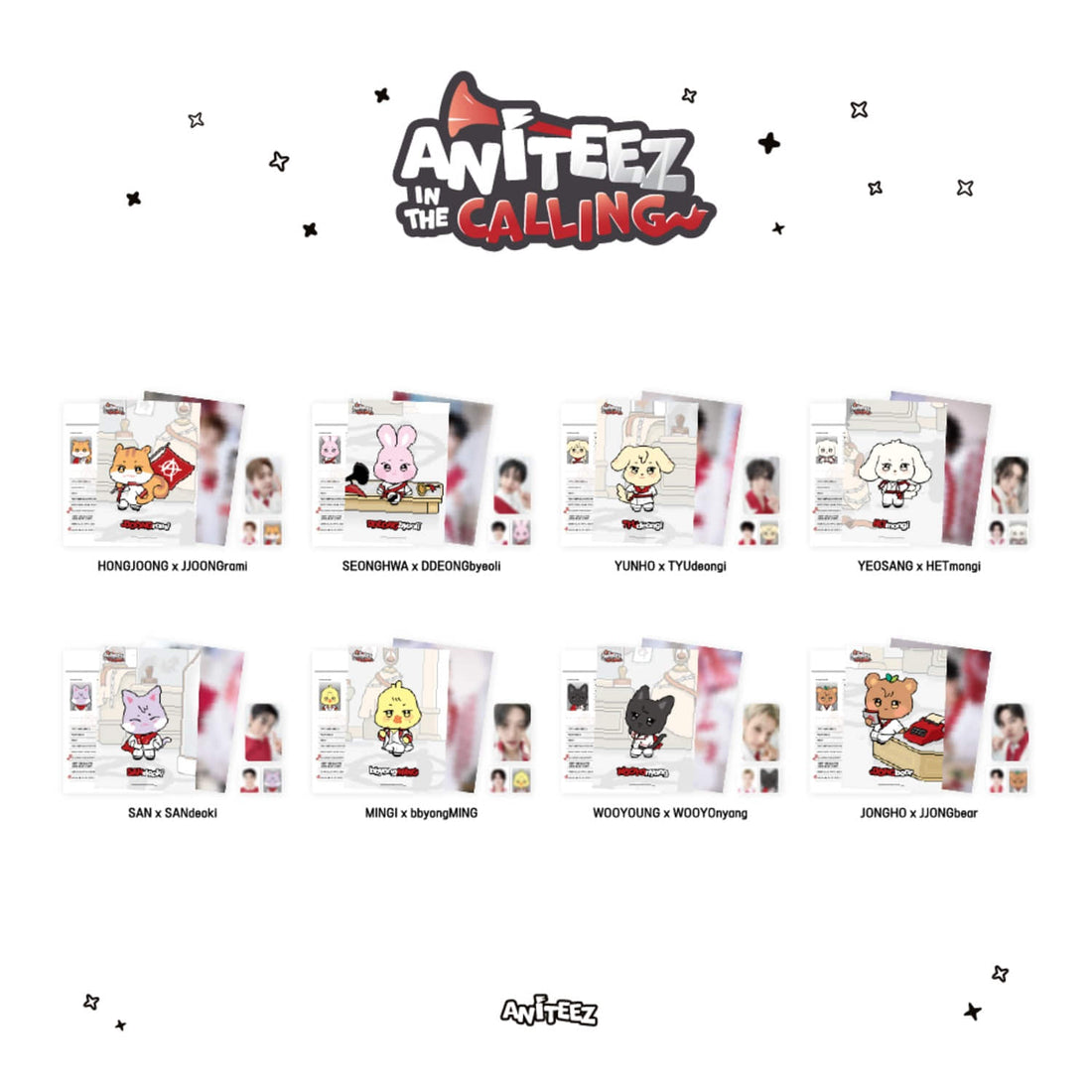 ATEEZ Aniteez Profile Holder Set - JONGHO X JJONGbear