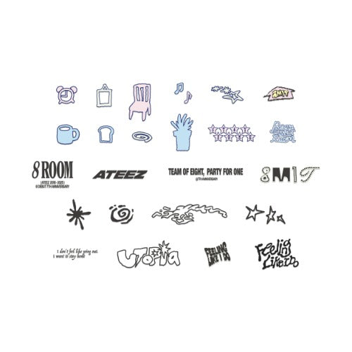 ATEEZ - 8ROOM Iron-On Custom Sticker (S-Deco) - Design 24