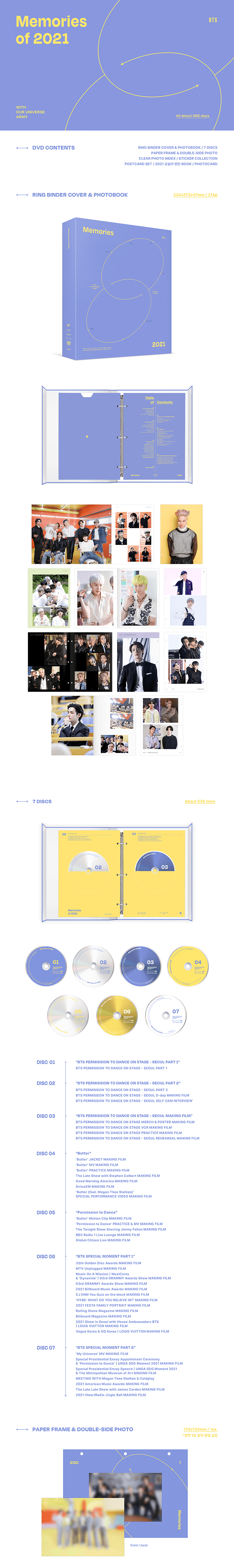BTS - MEMORIES OF 2021 DVD