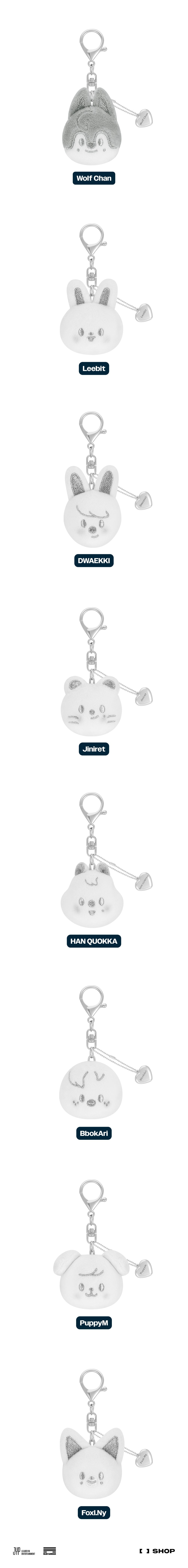 Stray Kids - [dominATE : celebrATE] SKZOO Face Keyring Silver Ver.