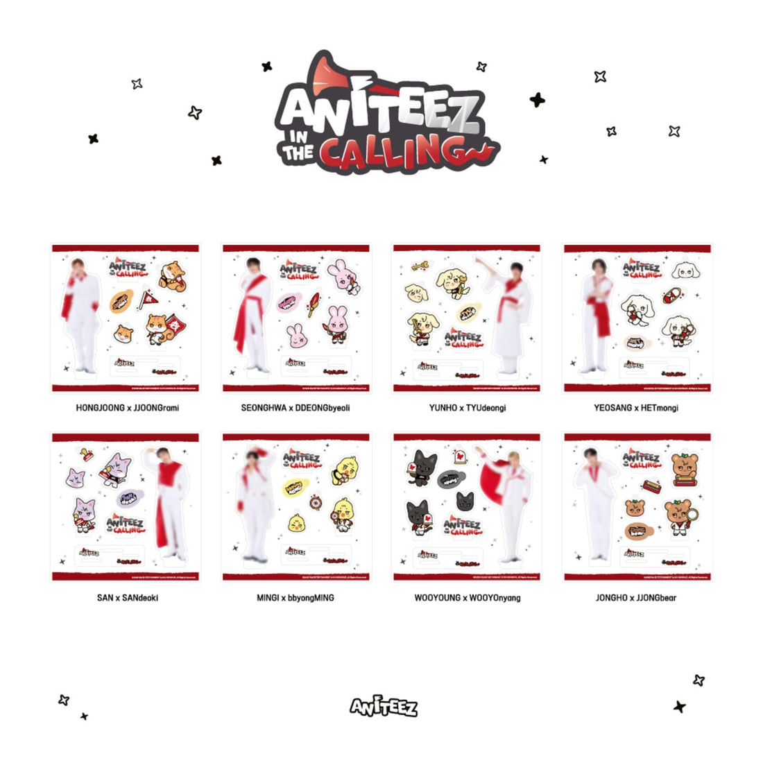 ATEEZ Aniteez Acrylic DIY Kit - JONGHO X JJONGbear