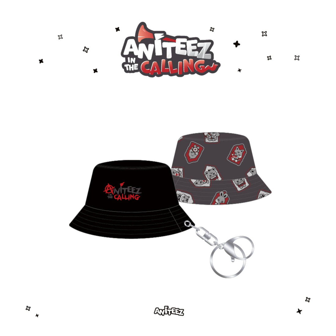 ATEEZ Aniteez in the Calling Bucket Hat Keychain