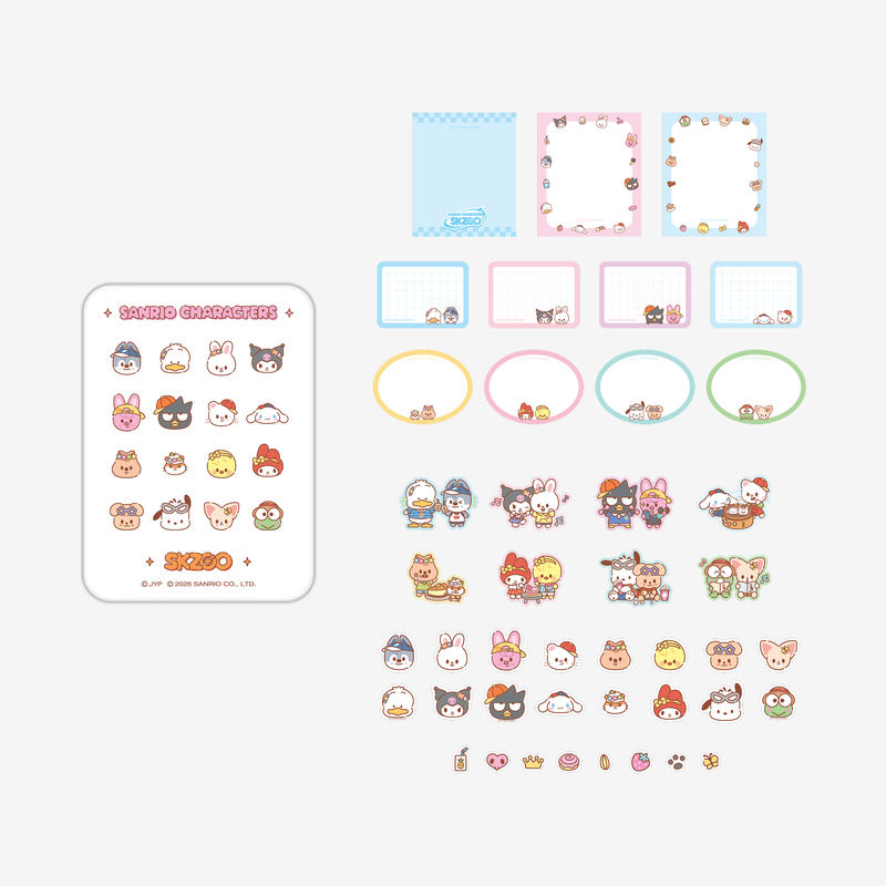 [PRE-ORDER] Stray Kids - Tin Case Sticky Note Set (SKZOO x Sanrio Characters)