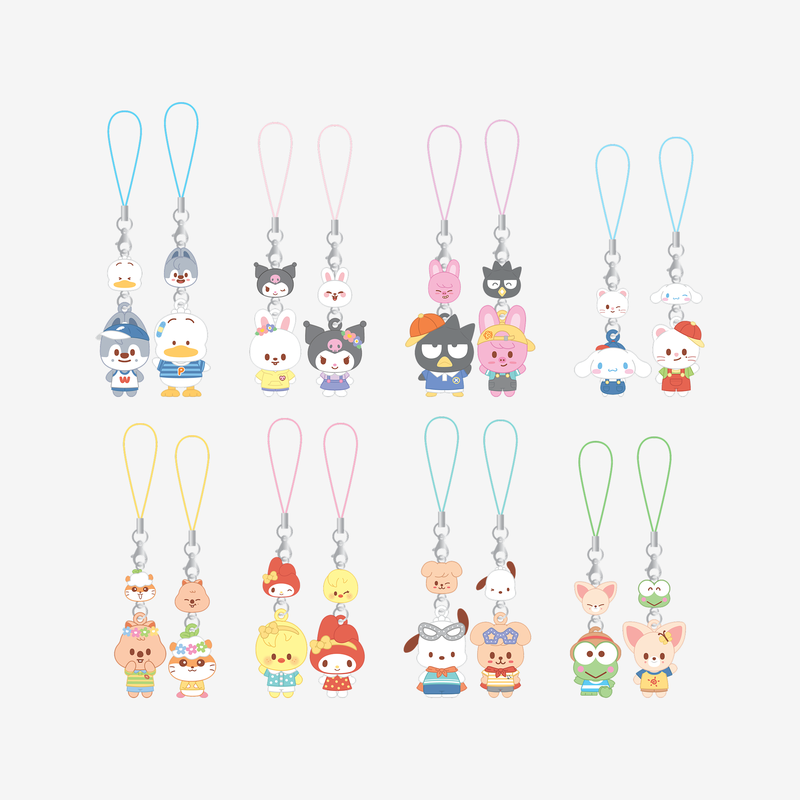 [PRE-ORDER] Stray Kids - Mini Figure Couple Keyring (SKZOO x Sanrio Characters) - FoxI.Ny X KEROKEROKEROPPI