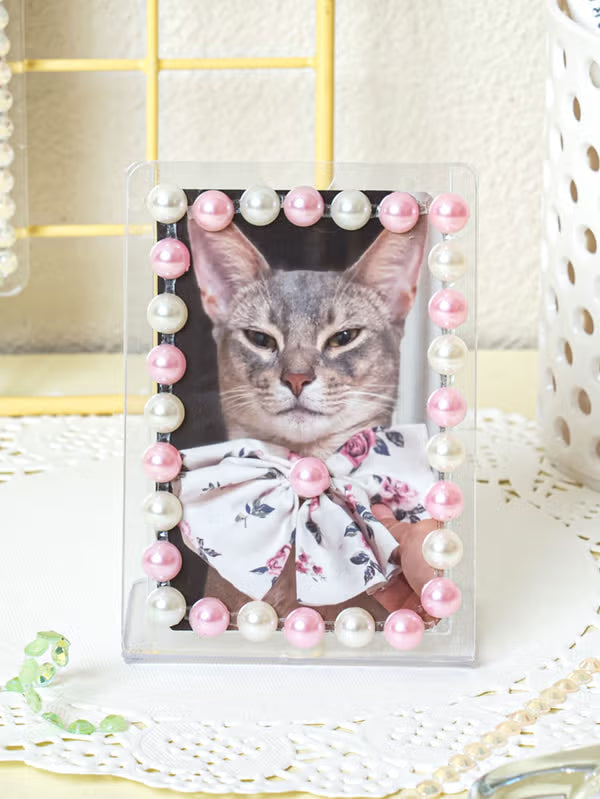 Daiso - 8mm Pink Gem & Pearl Sticker [DKinKL]