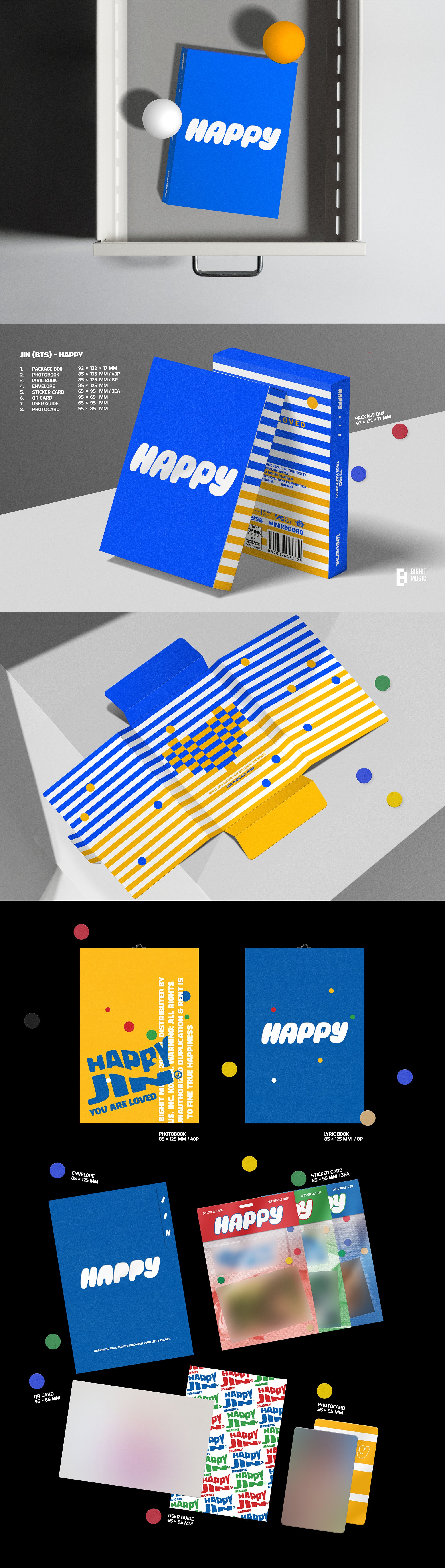 JIN - HAPPY (1st Solo Album) SET Ver. + Weverse Albums Ver.