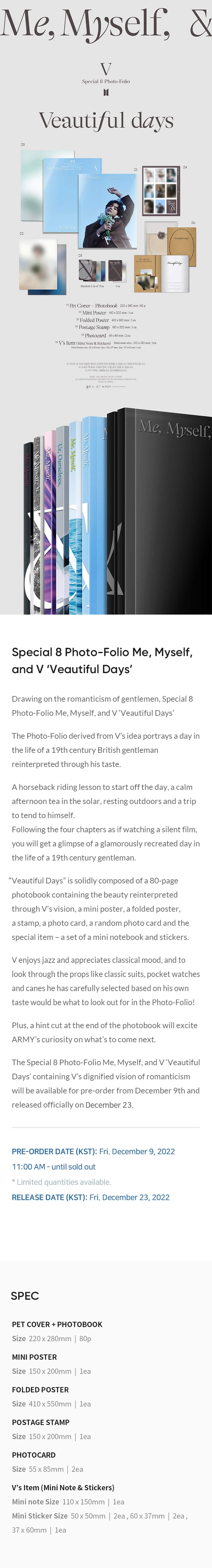 Special 8 Photo-Folio Me, Myself, and V ‘Veautiful Days’