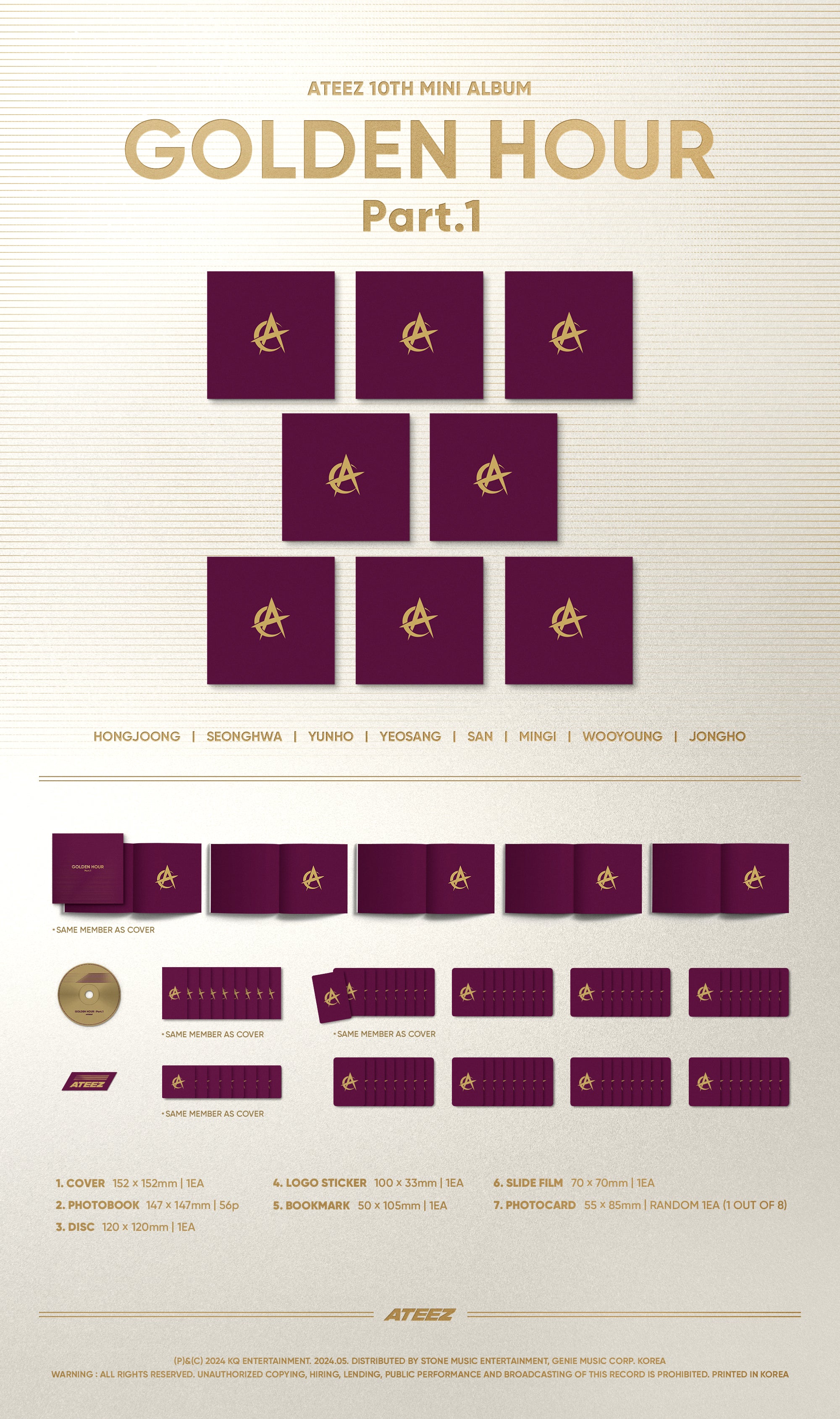 ATEEZ - GOLDEN HOUR : Part.1 (10th Mini Album) Digipak Ver.